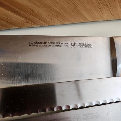 Large Knife Storage Block with Knives Henckels Ed Wusthof Dreizackwerk & others