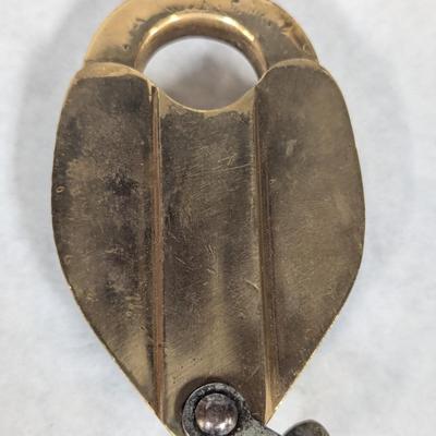 Antique O. M. Edwards Co. Syracuse NY "PAOWNYC" Brass Railroad Lock With Key