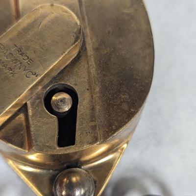 Antique O. M. Edwards Co. Syracuse NY "PAOWNYC" Brass Railroad Lock With Key