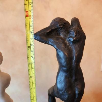 Lot of 3 Women Statues 2 Made in Italy A. Santini 1 Nude Woman Bathing Alva Museum Replicas Sculpture