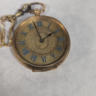 Antique 14K Pocket Watch & 14k Chain