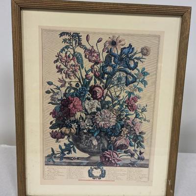 Framed Still Life Engraving by Henry Fletcher