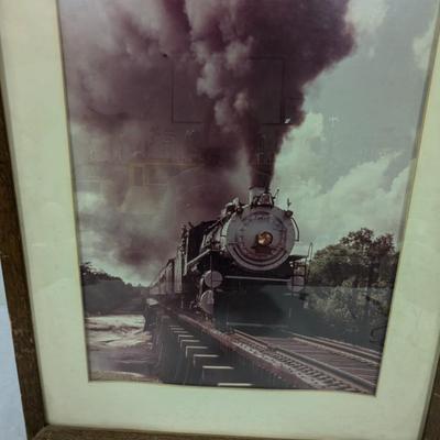 Framed Steam Train Engine Photo