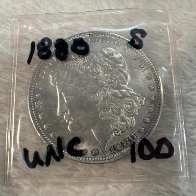 1880 S MORGAN UNCIRCULATED U S COIN 1$