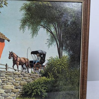 Framed Paul Detlefsen Covered Bridge Print On Board