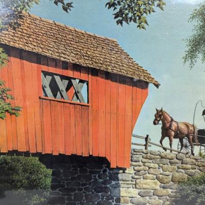 Framed Paul Detlefsen Covered Bridge Print On Board
