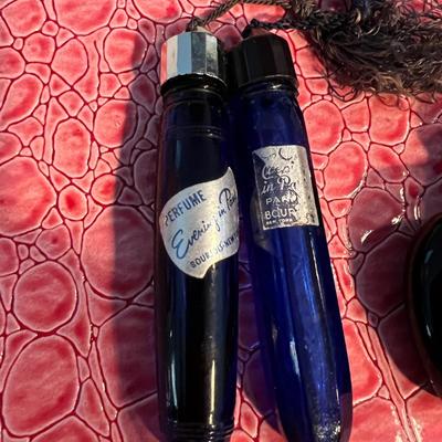 Vintage Perfumes/Bottles + Jewelry Travel Case