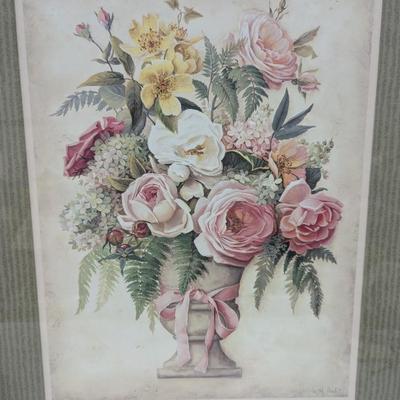 Framed Floral Signed Print