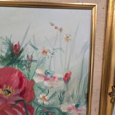 Framed Poppy Painting