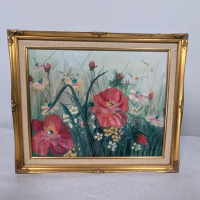 Framed Poppy Painting