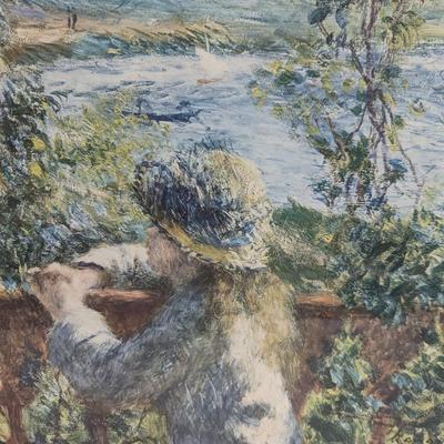 Framed Pierre Auguste Renoir's By The Water Art Print