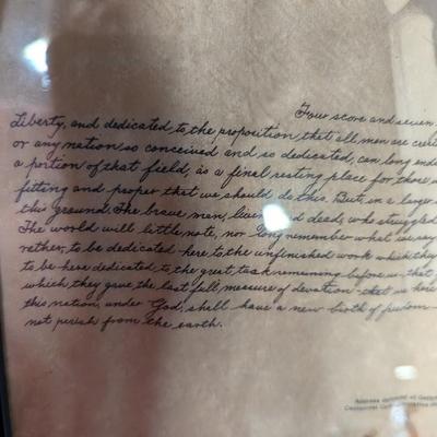 Framed Gettysburg Address On Parchment