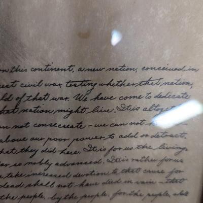 Framed Gettysburg Address On Parchment