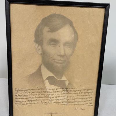 Framed Gettysburg Address On Parchment