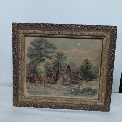 Antique Chromolithograph Print By J. Hoover Philadelphia 1894 Gold Gilt Frame