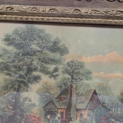 Antique Chromolithograph Print By J. Hoover Philadelphia 1894 Gold Gilt Frame