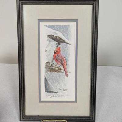 Framed Robert Bateman "At The Feeder Cardinal" Signed & Numbered Print