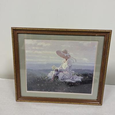 Framed Print "Girl In Field Of Flowers"