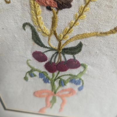 Framed Hand Embroidery Needle Work