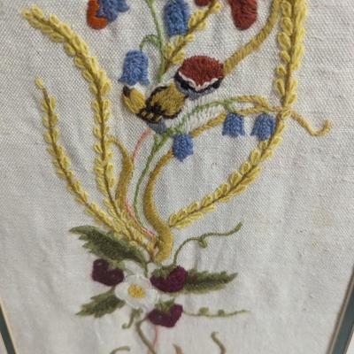 Framed Hand Embroidery Needle Work