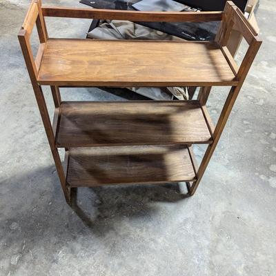 Folding 3 Tier Wood Shelf