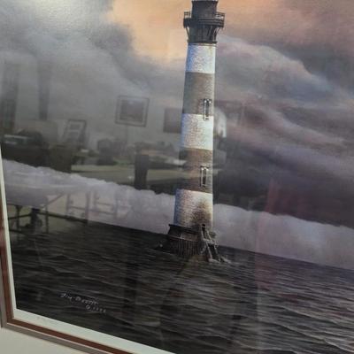 Framed Print "Morris Island Light" Numbered & Signed By Jim Booth