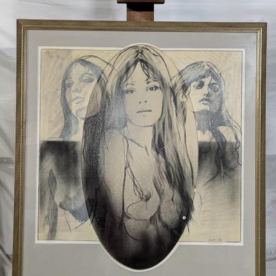 Framed Drawing Signed By Artist Nevitt