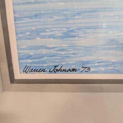 Framed Warren Johnson Ocean Print