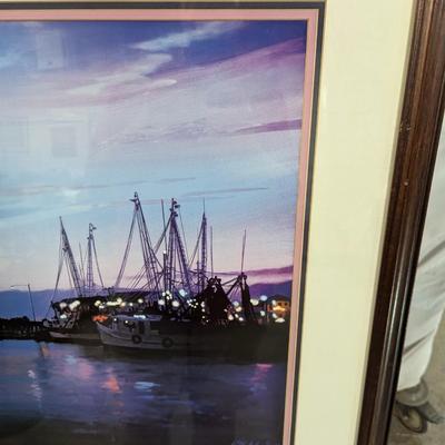 Framed Fishermans Art Print Signed