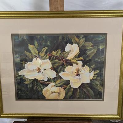 Framed Barbra Shipman Magnolia Blooming Print