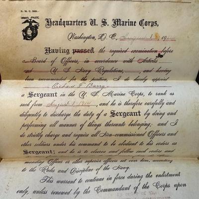 Marine’s Military Records, Honorable Discharge, Certificates