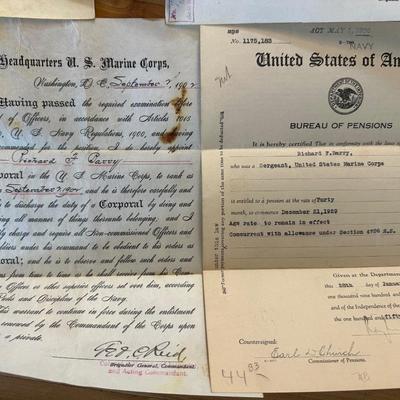 Marine’s Military Records, Honorable Discharge, Certificates