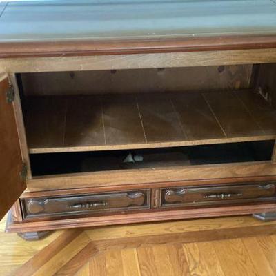 Buffet Server with Linen Cabinet Inside View