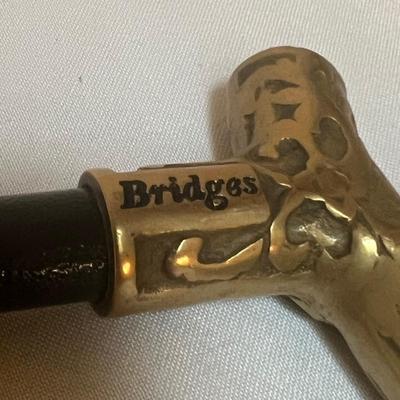 Bridges Brass Handled Cane/Walking Stick (LR-RG)