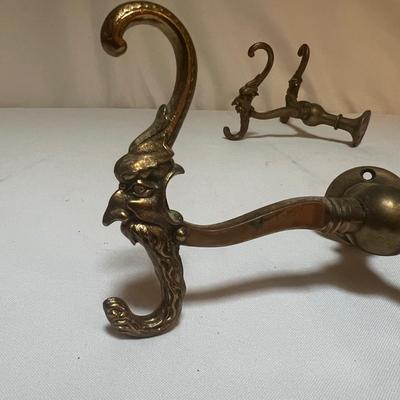 Pair of Brass Hall Tree Hooks (LR-RG)