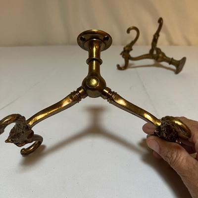 Pair of Brass Hall Tree Hooks (LR-RG)