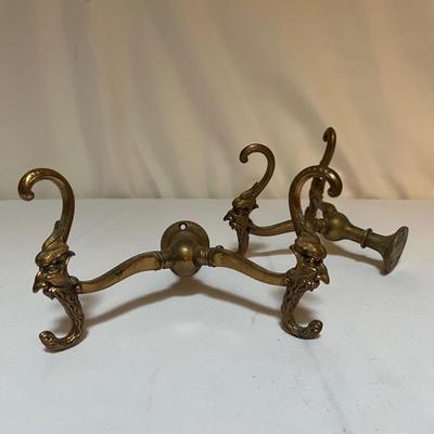 Pair of Brass Hall Tree Hooks (LR-RG)