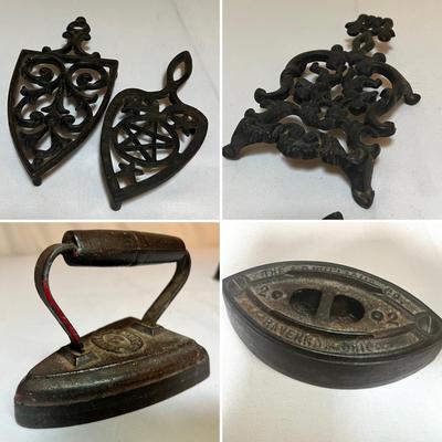 Cast Iron Trivets & Antique Irons (LR-RG)