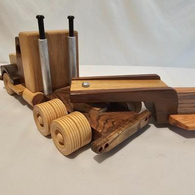 Five Wooden Flatbed Semi Tractor Trailers (G-JS)