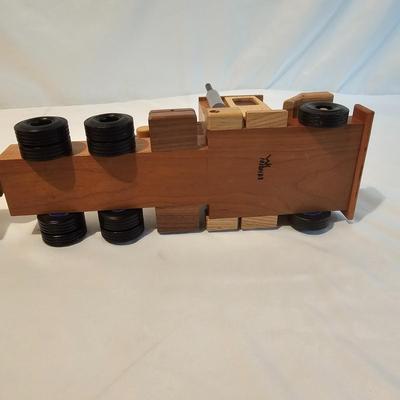 Five Wooden Flatbed Semi Tractor Trailers (G-JS)