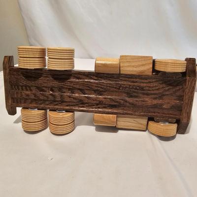 Five Wooden Flatbed Semi Tractor Trailers (G-JS)