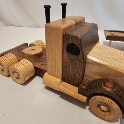 Five Wooden Flatbed Semi Tractor Trailers (G-JS)
