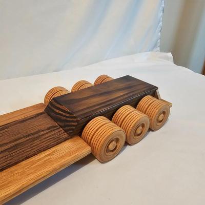 Five Wooden Flatbed Semi Tractor Trailers (G-JS)