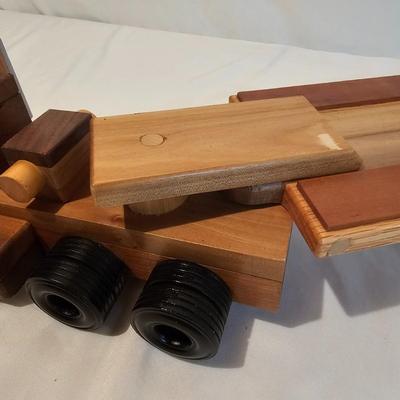 Five Wooden Flatbed Semi Tractor Trailers (G-JS)