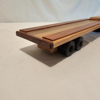 Five Wooden Flatbed Semi Tractor Trailers (G-JS)