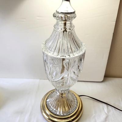 Lot #75 Pair of Glass Table Lamps - Working condition