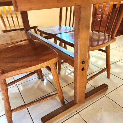 Lot #78 Dining Room Set with 6 chairs - Butcher Blook Style