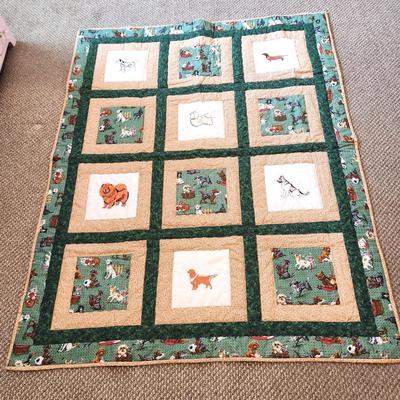 Lot #79 Sweet Handmade Throw - Dog motif