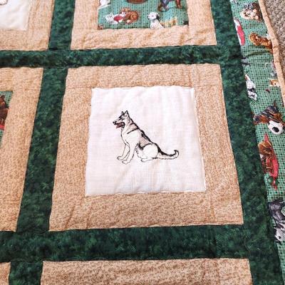 Lot #79 Sweet Handmade Throw - Dog motif