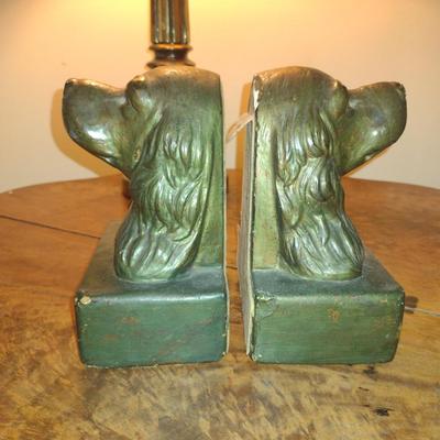 Chalkware Dog Design Bookends